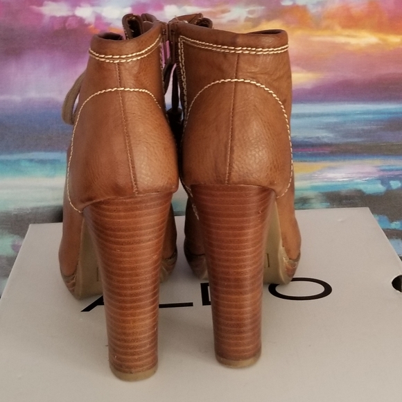 MIA Brown Leather Tassel Bootie - Picture 3 of 6